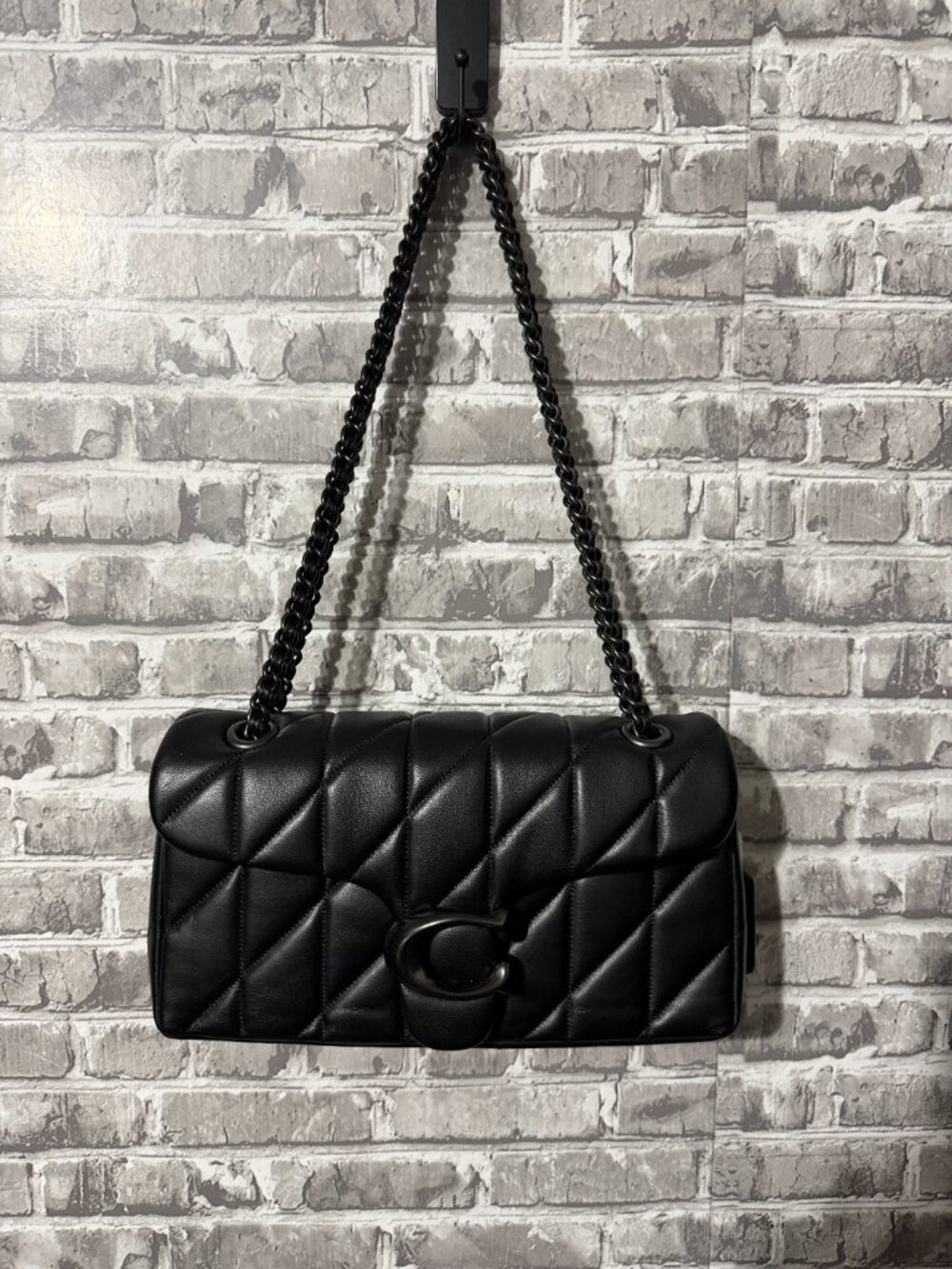 NWT Coach Quilted Leather Tabby Shoulder Bag 26 In Black - Picture 2 of 5